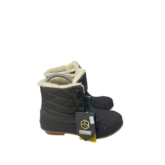 Khombu Winter / Duck Boots Women's Size 7 M Green Zany Faux Fur Waterproof - Picture 1 of 12